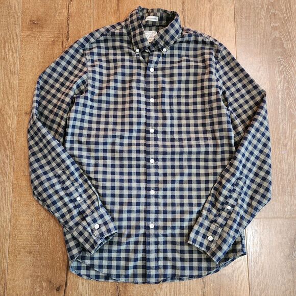 J. Crew Other - J.Crew Slim Untucked Green Gingham Long Sleeve Button-up Small Normcore Cottage